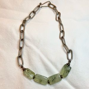 Chain link stone beaded necklace